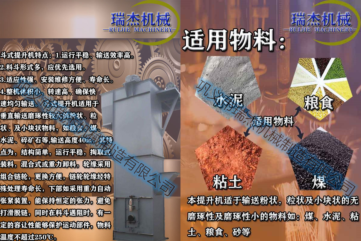 斗式提升機適用的物料